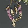 Pink Color Kundan Necklace Set (KN819PNK)