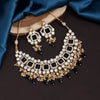 Black Color Necklace With Earrings (KN827BLK)