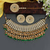 Green Color Kundan Necklace Set (KN828GRN)