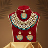 Firozi Color Kundan Necklace Set (KN845FRZ)