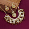 Maroon Color Kundan Necklace Set (KN845MRN)