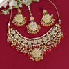 Red Color Kundan Necklace Set (KN858RED)