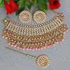 Peach Color Kundan Necklace Set (KN905PCH)