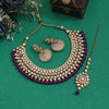 Purple Color Kundan Necklace Set (KN995PRP)