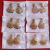 Assorted Color 6 Pairs Of Rajwadi Matte Gold Earrings (MGE101CMB)
