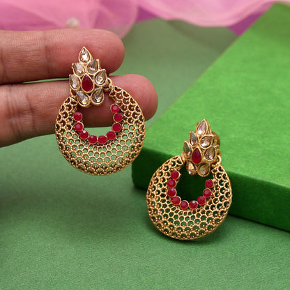 Assorted Color Assorted Color 6 Pairs Of Matte Gold Earrings (MGE108CMB)