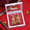 Green Color Lord Krishna Rajwadi Matte Gold Earrings (MGE300GRN)