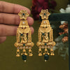 Green Color Lord Krishna Rajwadi Matte Gold Earrings (MGE300GRN)