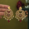 Maroon & Green Color Lord Ganesha Matte Gold Earrings (MGE301MG)