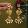 Gold Color Lord Krishna Rajwadi Matte Gold Earrings (MGE302GLD)