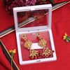 Maroon Color Lord Krishna Rajwadi Matte Gold Earrings (MGE302MRN)
