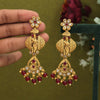 Maroon Color Lord Krishna Matte Gold Earrings (MGE302MRN)