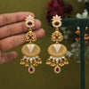 Rani Color Meena Work Matte Gold Earrings (MGE304RNI)