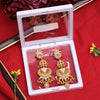White Color Meena Work Matte Gold Earrings (MGE304WHT)