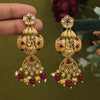Maroon Color Lord Krishna Rajwadi Matte Gold Earrings (MGE305MRN)