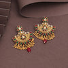 Rani & Green Color Rajwadi Matte Gold Earrings (MGE308RNIGRN)