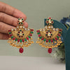 Rani & Green Color Rajwadi Matte Gold Earrings (MGE308RNIGRN)