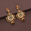 Rani & Green Color Rajwadi Matte Gold Earrings (MGE309RNIGRN)