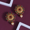 Rani & Green Color Rajwadi Matte Gold Earrings (MGE310RNIGRN)