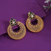 Green Color Rajwadi Matte Gold Earrings (MGE311GRN)