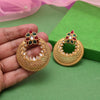 Rani & Green Color Rajwadi Matte Gold Earrings (MGE311RNIGRN)