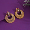 Rani & Green Color Rajwadi Matte Gold Earrings (MGE311RNIGRN)