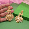 Gold Color Rajwadi Matte Gold Earrings (MGE312GLD)