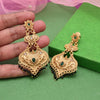 Green Color Rajwadi Matte Gold Earrings (MGE312GRN)