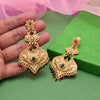 Rani & Green Color Rajwadi Matte Gold Earrings (MGE312RNIGRN)