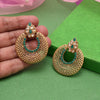 Green Color Rajwadi Matte Gold Earrings (MGE313GRN)