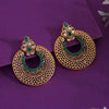 Green Color Rajwadi Matte Gold Earrings (MGE313GRN)