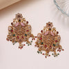 Multi Color Rajwadi Matte Gold Earrings (MGE315MLT)