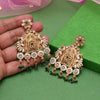 Green Color Rajwadi Matte Gold Earrings (MGE316GRN)