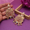 Multi Color Rajwadi Matte Gold Earrings (MGE317MLT)