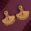 Green Color Rajwadi Matte Gold Earrings (MGE319GRN)