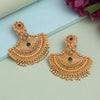 Rani & Green Color Rajwadi Matte Gold Earrings (MGE319RNIGRN)