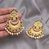 Green Color Rajwadi Matte Gold Earrings (MGE322GRN)