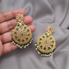 Green Color Rajwadi Matte Gold Earrings (MGE323GRN)