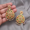 Rani & Green Color Rajwadi Matte Gold Earrings (MGE323RNIGRN)