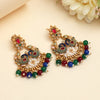 Multi Color Meena Work Rajwadi Matte Gold Earrings (MGE324MLT)