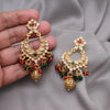 Maroon & Green Color Rajwadi Matte Gold Earrings (MGE325MG)