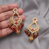 Maroon Color Rajwadi Matte Gold Earrings (MGE325MRN)