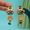 Multi Color Rajwadi Matte Gold Earrings (MGE327MLT)