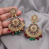 Maroon & Green Color Rajwadi Matte Gold Earrings (MGE328MG)