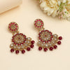 Maroon Color Rajwadi Matte Gold Earrings (MGE328MRN)