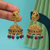 Rani & Green Color Rajwadi Matte Gold Earrings (MGE329RNIGRN)