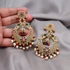 Maroon & Green Color Rajwadi Matte Gold Earrings (MGE331MG)