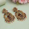 Maroon & Green Color Rajwadi Matte Gold Earrings (MGE331MG)