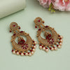 Maroon Color Rajwadi Matte Gold Earrings (MGE331MRN)