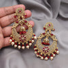 Maroon Color Rajwadi Matte Gold Earrings (MGE331MRN)